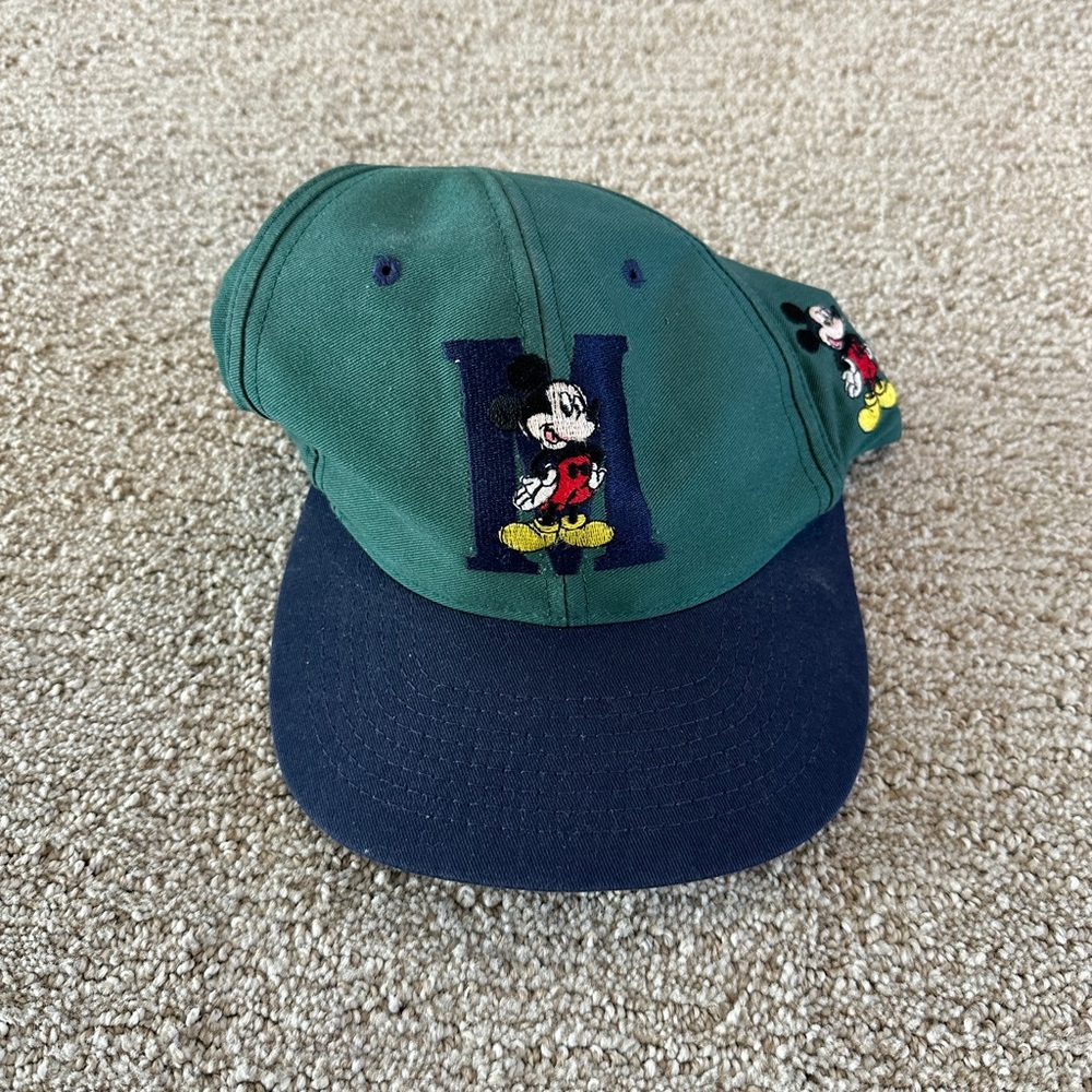 Vintage Disney Green Mickey Mouse SnapBack Hat